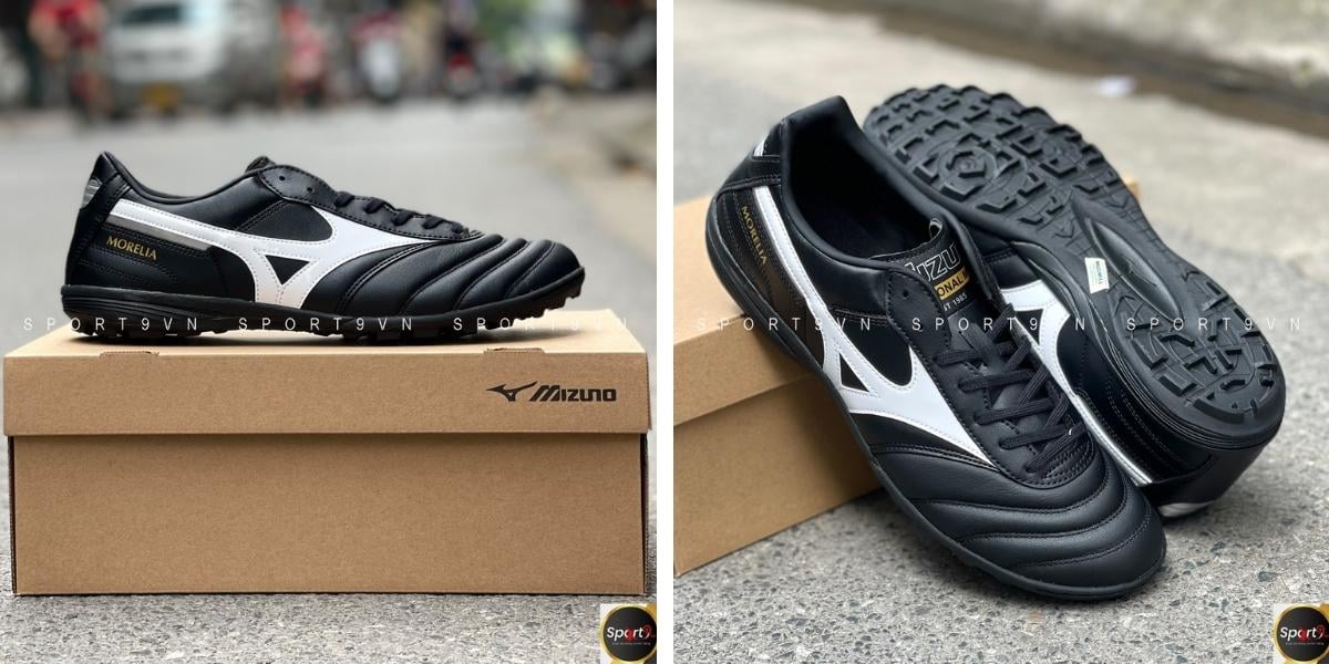 Giày bóng đá Mizuno Morelia TF - Đen Trắng